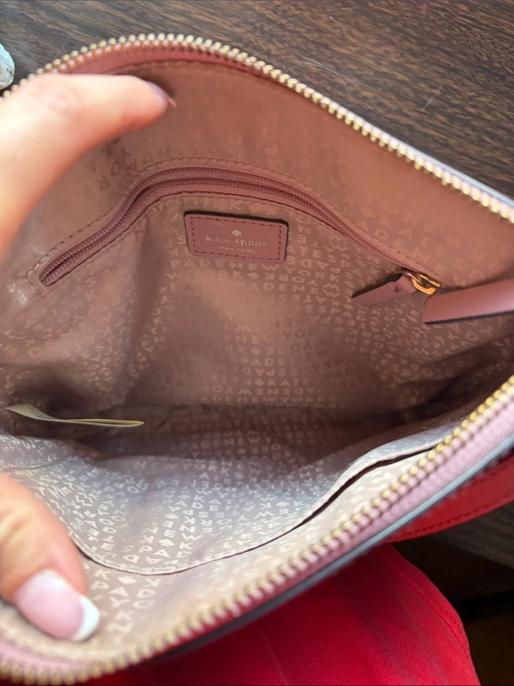 Kate Spade♠️ Mauve Pink Saffiano Crossbody Bag with Gold Hardware